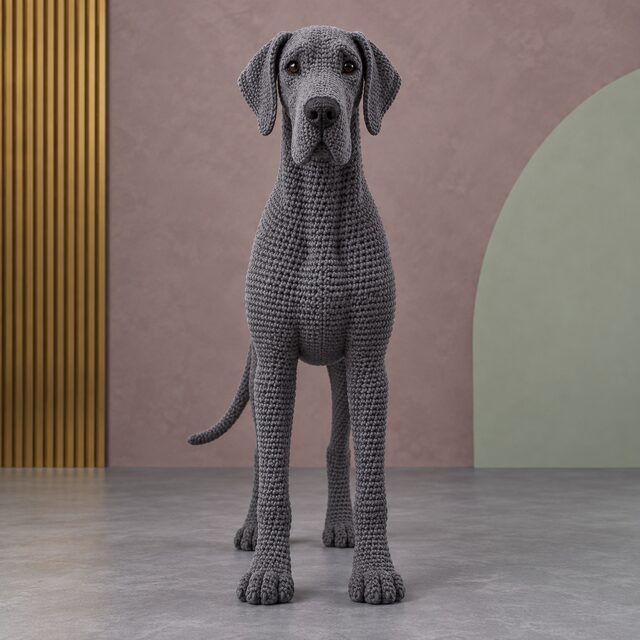 Great Dane Crochet Pattern - Blue Giant Dog Amigurumi PDF