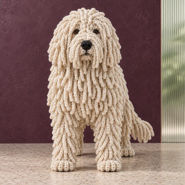 Komondor Crochet Pattern, Corded Hungarian Dog Amigurumi PDF, Digital Download