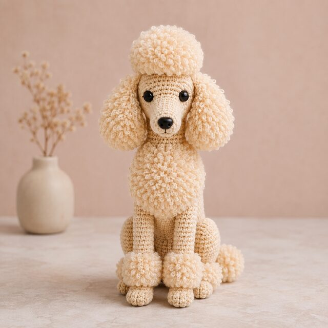 Poodle Crochet Pattern PDF, Poodle Amigurumi Pattern, Fluffy Poodle Crochet Tutorial, Dog Crochet Pattern, Digital Download