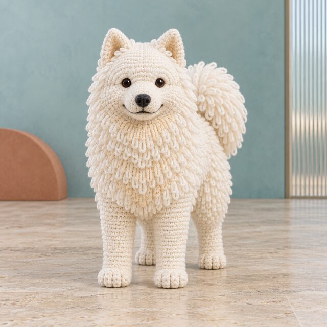 Samoyed Crochet Pattern, Spitz Dog Amigurumi PDF, Digital Download