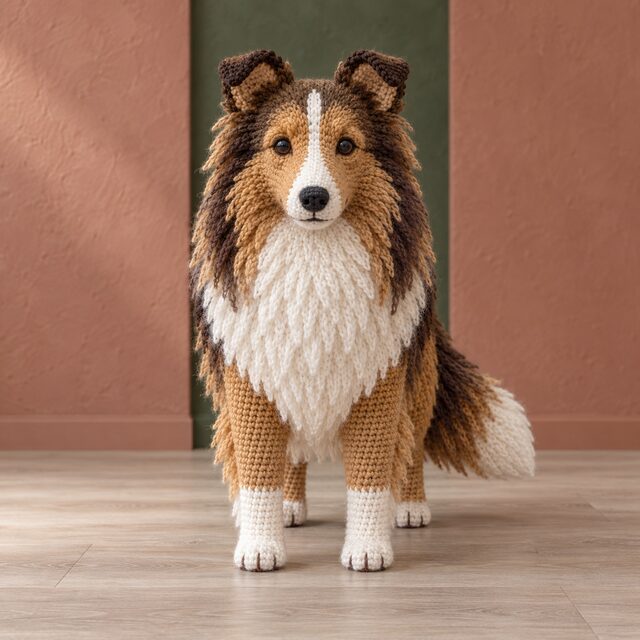 Shetland Sheepdog Crochet Pattern, Sheltie Amigurumi PDF, Digital Download