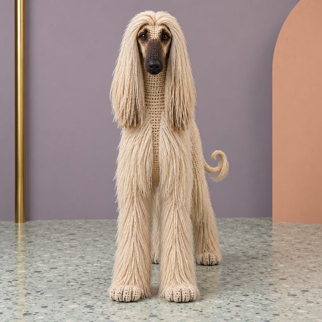 Afghan Hound Crochet Pattern, Long Hair Dog Amigurumi PDF, Digital Download