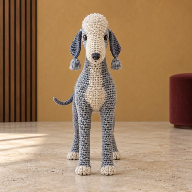 Bedlington Terrier Crochet Pattern - Topknot Dog Amigurumi PDF